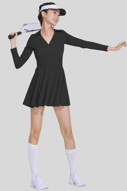 Swing & Serve Long Sleeve Dress