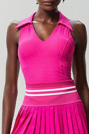 Swing & Serve Ace Collar Tank with Built-In Bra