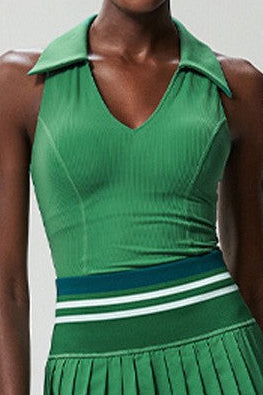 Swing & Serve Ace Collar Tank with Built-In Bra