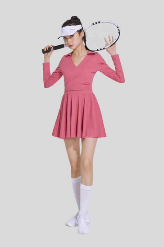 Swing & Serve Long Sleeve Dress