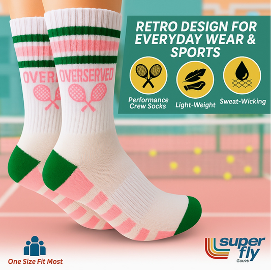 SuperFlyGoods Pickleball Women's Crew Socks