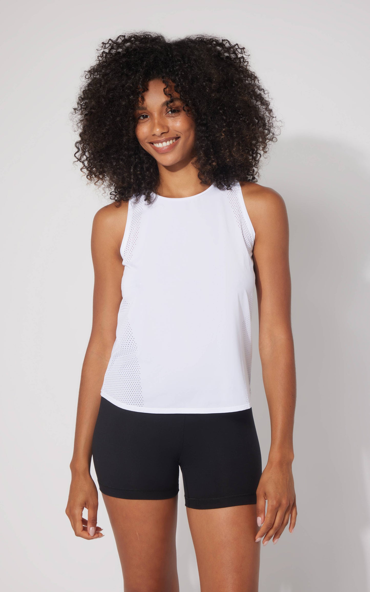 Women's Laser Cut Active Tank Top with Cutout Back