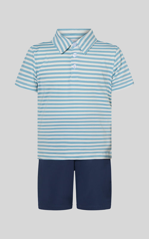 Boys Striped Set (Light Blue)
