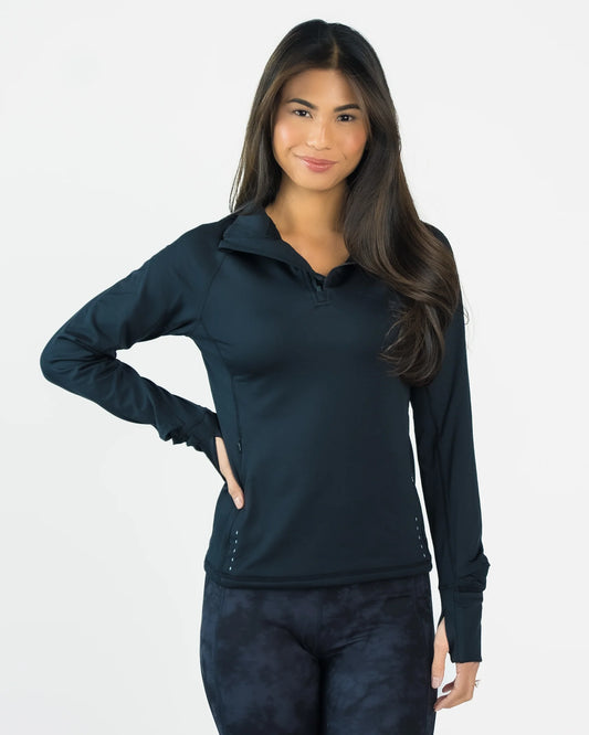 Senita Thermal Quarter Zip - Black